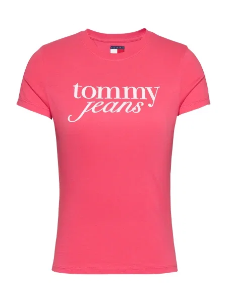 Tommy Jeans Marškinėliai Essential rožinė