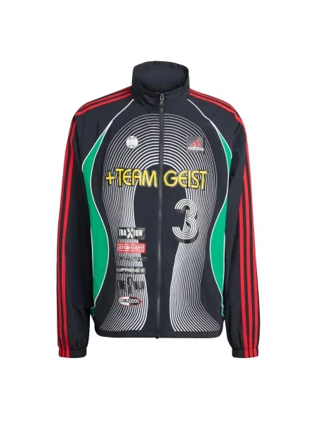 ADIDAS ORIGINALS Átmeneti dzseki Teamgeist sötétsárga / zöld / piros / fekete fehér