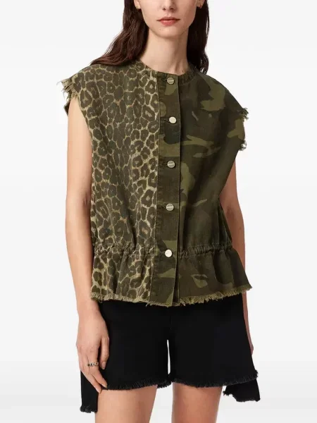 Vestă Allsaints cu imagine cu model leopard verde