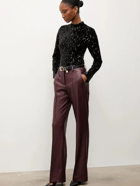 Велюрова однотонна блуза Answear.lab чорна