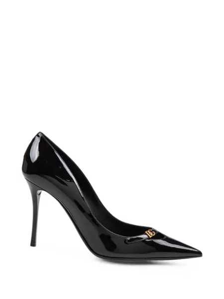 Pantofi cu toc Dolce & Gabbana din piele cu autograf negru