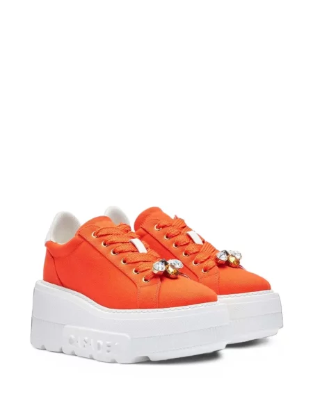 Sneakerși Casadei cu platformă portocaliu