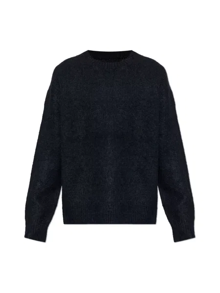 AllSaints sweter z dodatkiem moheru COBY czarny niebieski