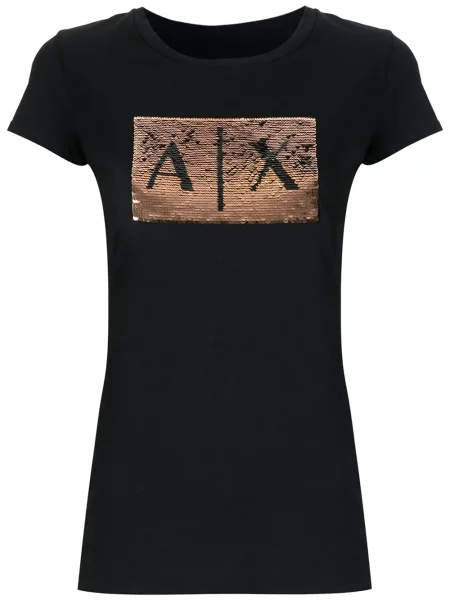 Tricou Armani Exchange cu paiete cu decolteu rotund