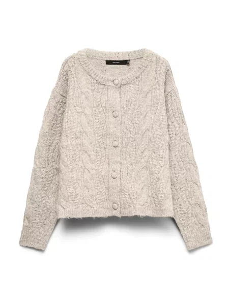 VERO MODA Geacă tricotată VMINGRID kitt alb