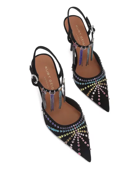 Sandale Kurt Geiger London din piele de căprioară de cristal negru