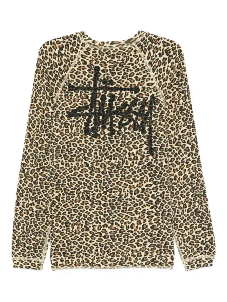 Hanorac Stüssy cu imagine cu model leopard maro