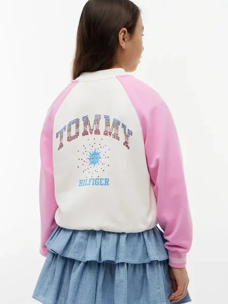 Tommy Hilfiger geacă varsity pentru copii alb