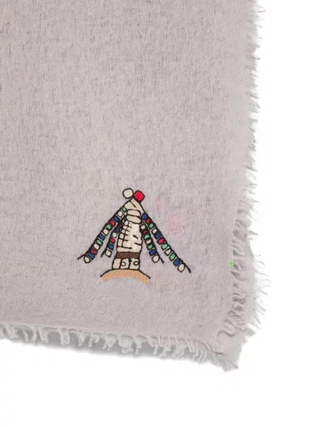 Fular Mouleta cu broderie gri