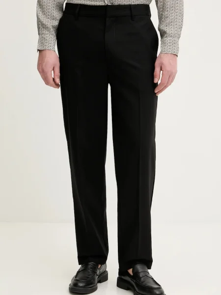 Armani Exchange pantaloni din lână negru