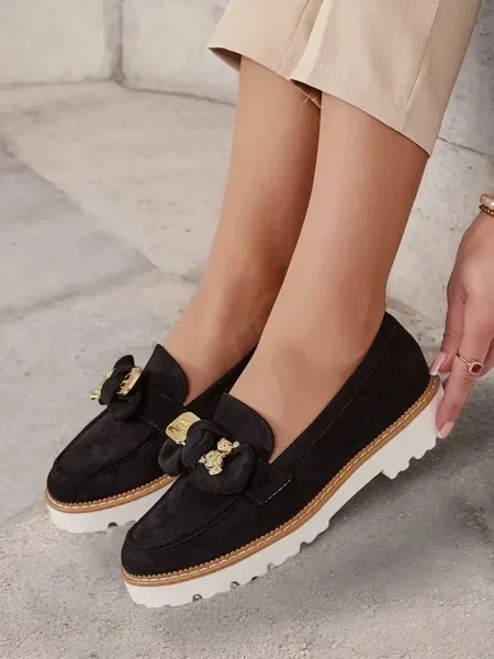 Mokasíny Resti s mašlí černé