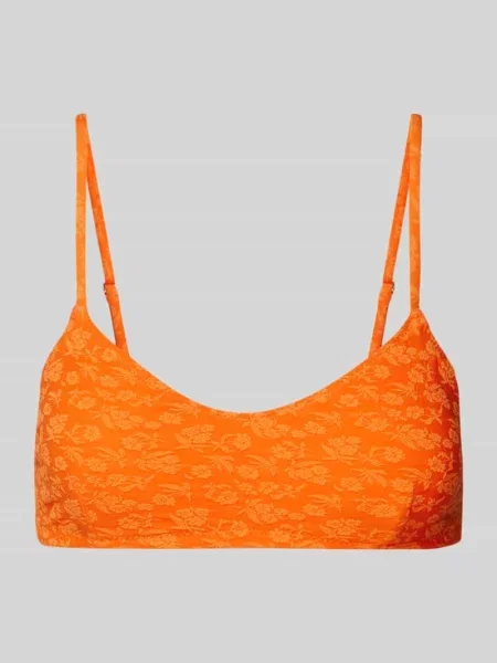 Top bikini z wyhaftowanym logo model ‘PASTELROSEWARO’ Banana Moon pomarańczowy