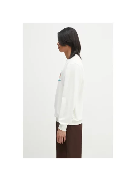 Drôle de Monsieur bluza Le Sweatshirt Pique Tennis z aplikacją biały
