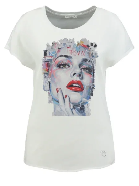 Key Largo Tricou Magazine azuriu / gri deschis / roșu alb