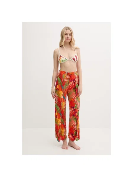 Desigual spodnie plażowe BAHAMAS PANT pomarańczowy