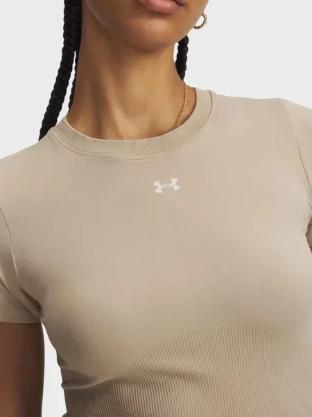 Безшовна спортивна футболка Under Armour бежева
