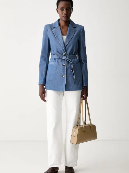 MM by Max Mara sacou pentru femei din denim MMLODISSEA albastru