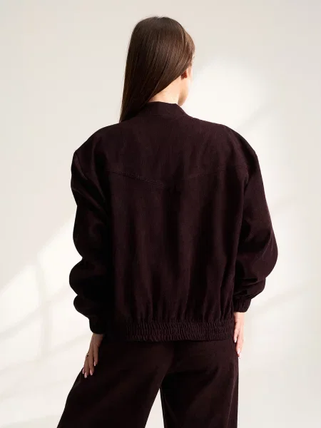 Бомбер ISSA Plus темно-коричневий вельвет коричневий