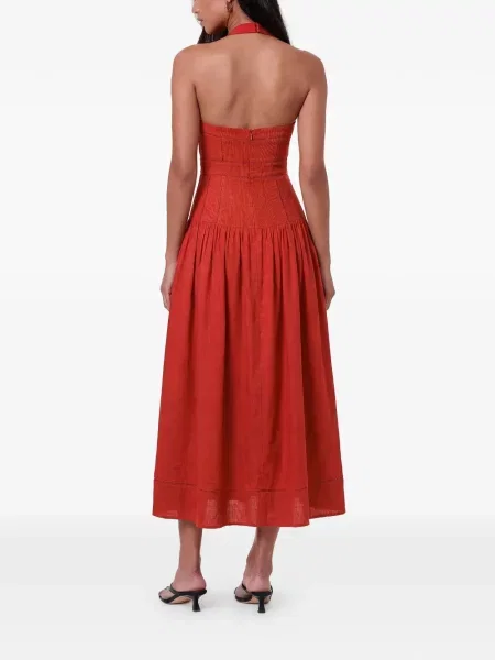 Rochie maxi Nicholas cu gât halter roșu