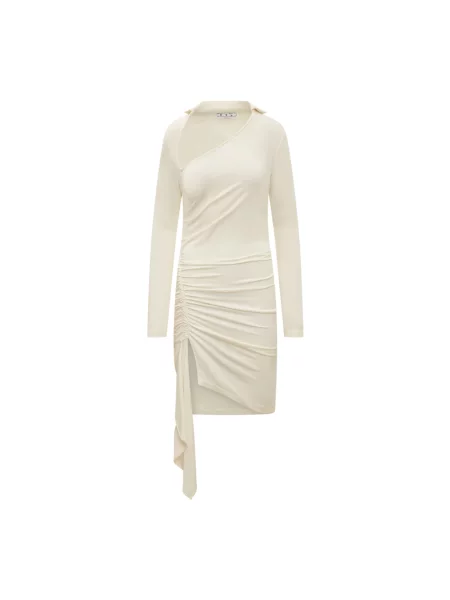 Sukienka mini Off-white z falbankami biała