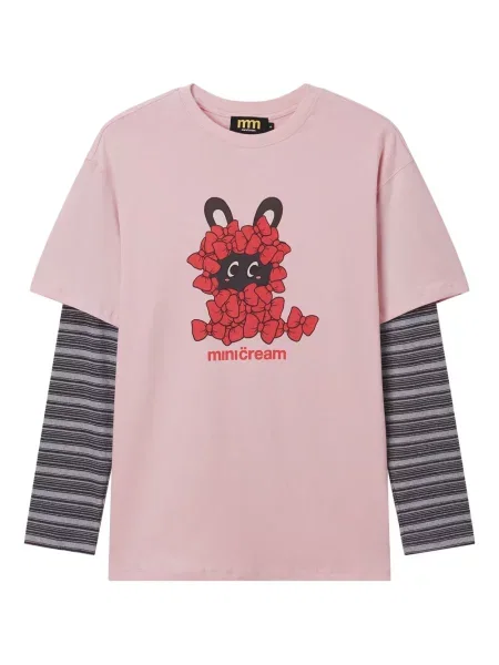 Mały mały top Mini Cream z okrągłym dekoltem różowy