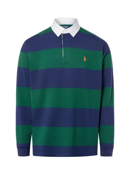Koszula Polo Ralph Lauren w paski z paskiem z dżerseju zielona