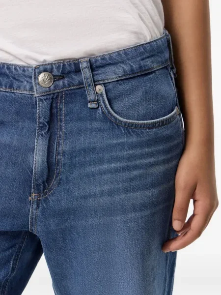 Blugi Rag & Bone cu talie joasă albastru