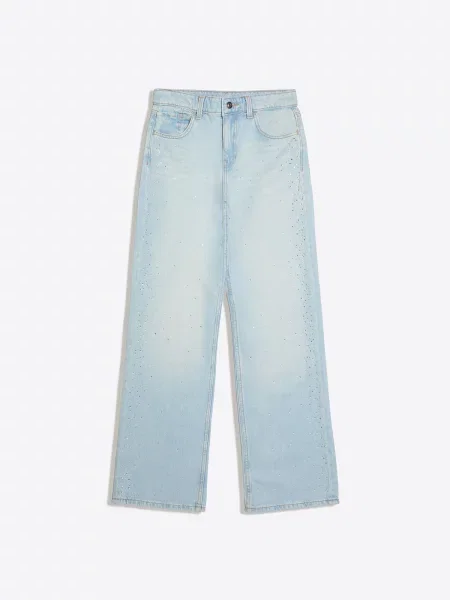 Bershka Jeans deschis / argintiu albastru