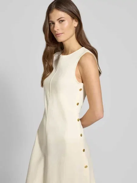 Taliowana Sukienki etui z Mieszanka bawełny Tommy Hilfiger biała