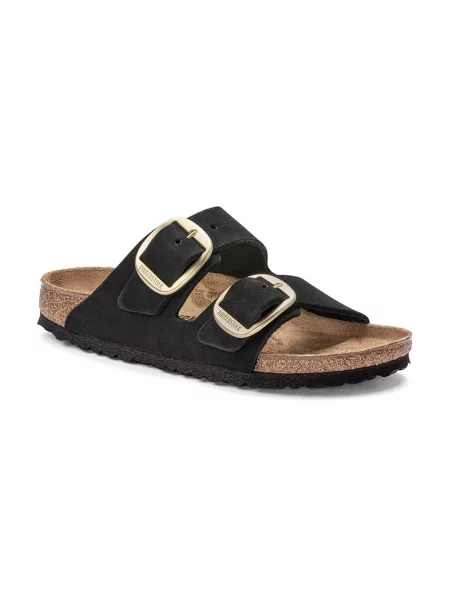 Nubukové šľapky Birkenstock ARIZONA BIG BUCKLE čierna