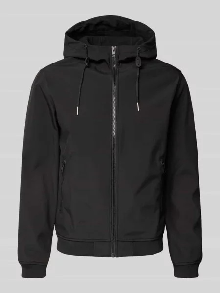 Kurtka softshell z zapinanymi na błyskawiczny Jack & Jones czarna