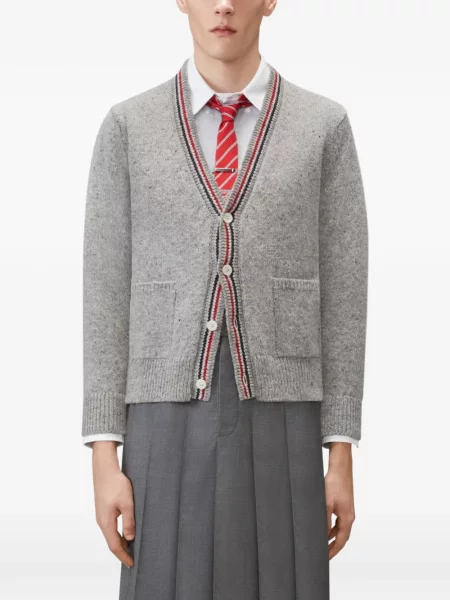 Cardigan Thom Browne tricotate gri