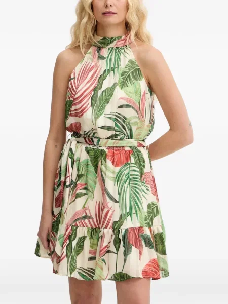 Rochie Guess cu imagine cu imprimeu tropical cu gât halter