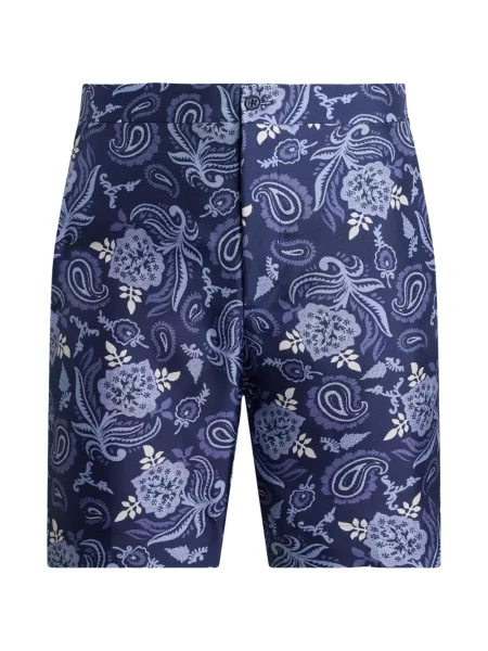 Копринени шорти Ralph Lauren Purple Label с принт с пейсли десен синьо