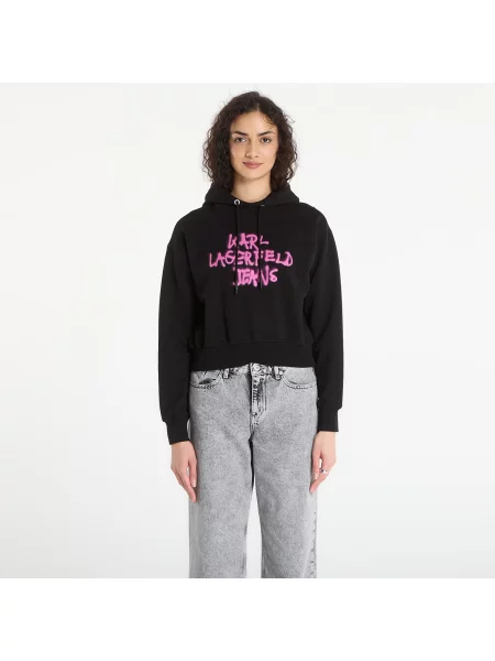 Bluza Karl Lagerfeld Jeans Reg Graffiti Hoodie Black S czarna
