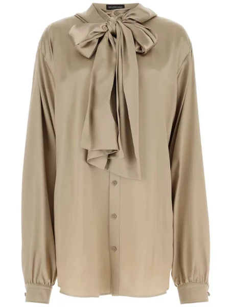 Cămașă Balenciaga din satin cu glugă