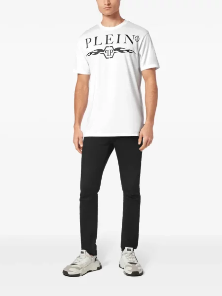 Raštuotas marškinėliai Philipp Plein balta