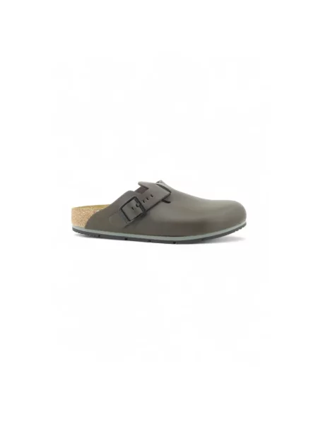 Klapki Birkenstock skórzane brązowe
