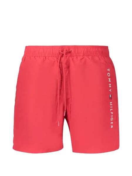 Kąpielówki Tommy Hilfiger z nadrukiem ze sznurkiem czerwone