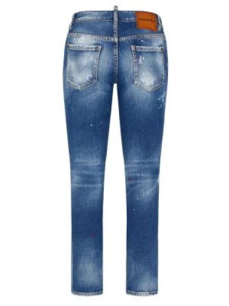 Jeansy Dsquared2 z przetarciami niebieskie
