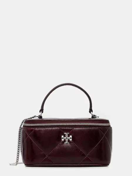 Geanta de piele Tory Burch din piele bordo