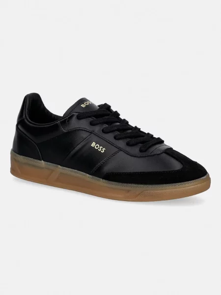 Sneakerși Boss din piele negru