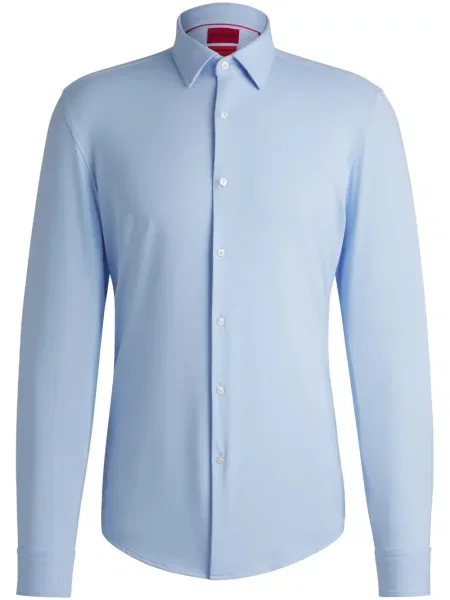 Риза Hugo поплин синьо