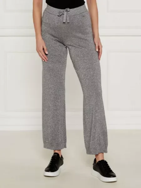 Joop! De lână pantaloni de tricot 58 | flare fit argintiu