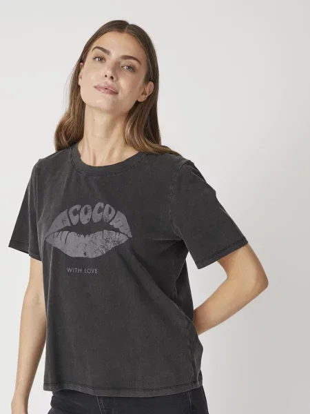 Co'couture Tricou Siara gri negru