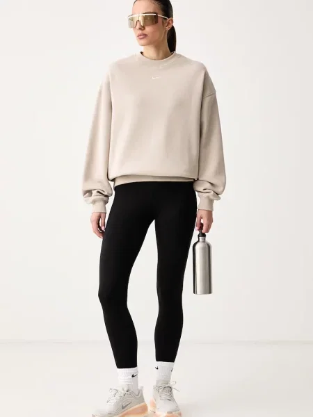 Nike Sportswear oversize melegítőfelső női pamuttal Studio Fleece bézs