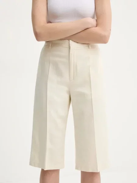 Filippa K pantaloni scurți din amestec de in modelator high waist bej