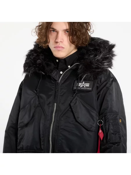 Jachetă Alpha Industries Hooded Custom Black L negru