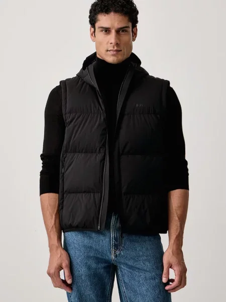 BOSS Green vestă de puf pentru bărbați OW_Riplite Vest HD negru