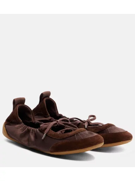 Balerini Chloé din piele de căprioară maro